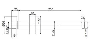 Потолочный кронштейн для верхнего душа Paini 50CR744T720BI 20см хром